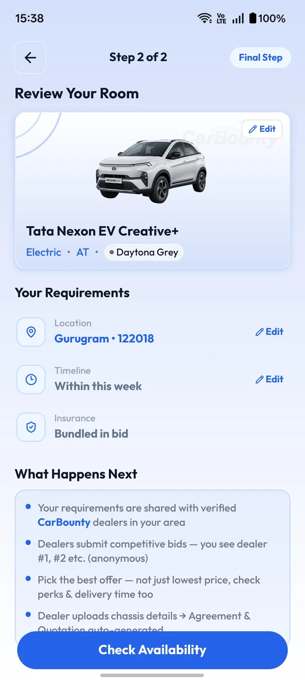 Review your room: the car, your location, timeline and what happens next